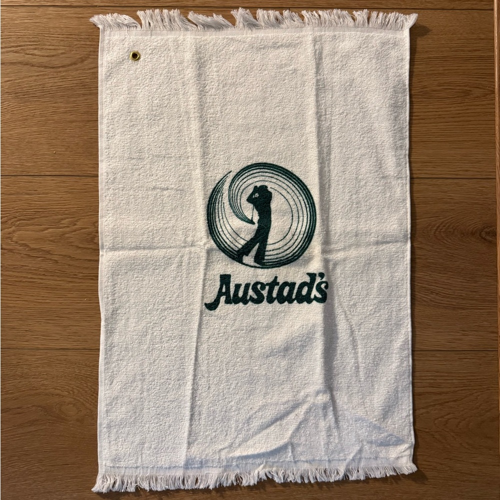 White Hand Towel with Green Logo